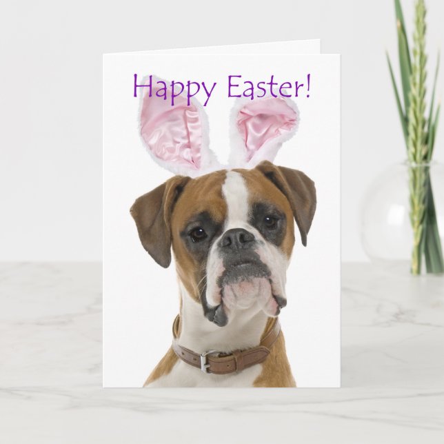 Tarjeta Cute Boxer Easter (Anverso)