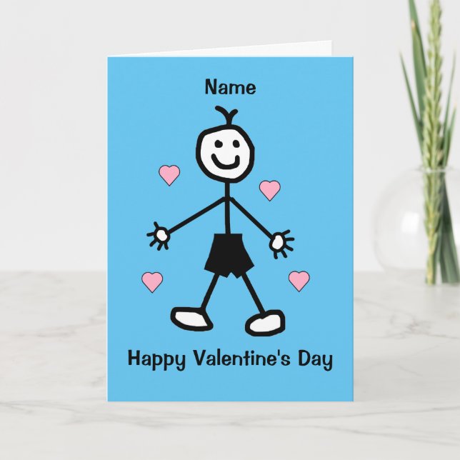 Tarjeta Cute Boy Blue Valentine Card (Anverso)