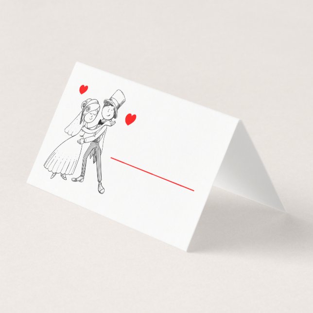 Tarjeta Cute Bride Groom Personalizado Boda Rojo ducha de  (Anverso)