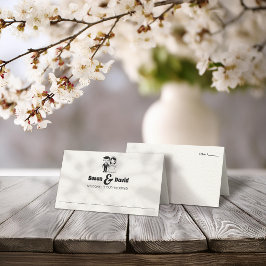 Tarjeta Cute Bride y Groom Boda Place