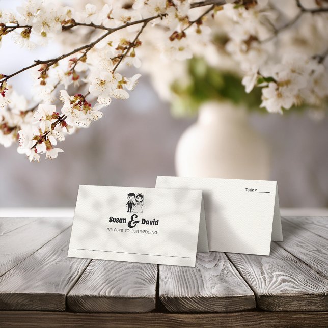 Tarjeta Cute Bride y Groom Boda Place (Subido por el creador)