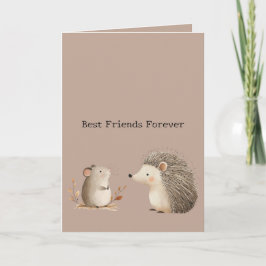Tarjeta Cute Brown Cream Hedgehog Mouse Appreciation