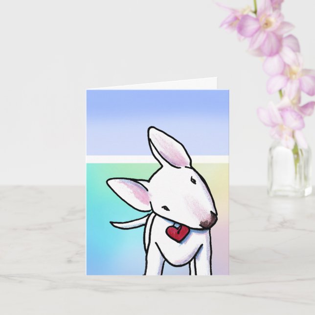 Tarjeta Cute Bull Terrier (Orquídea)