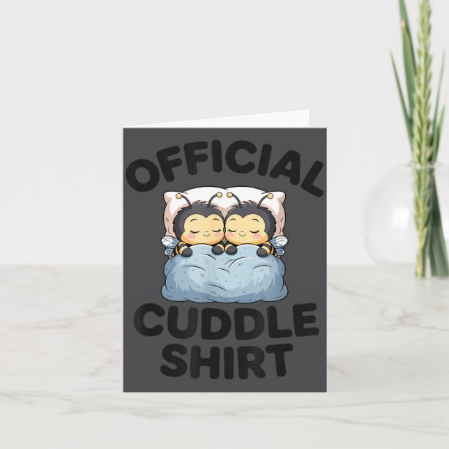Tarjeta Cute Bumble Bee Couple Cuddle  (Anverso)