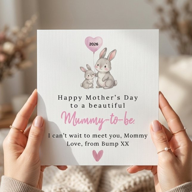 Tarjeta Cute Bunny Happy Mother’s Day Card for Mummy To Be (Subido por el creador)