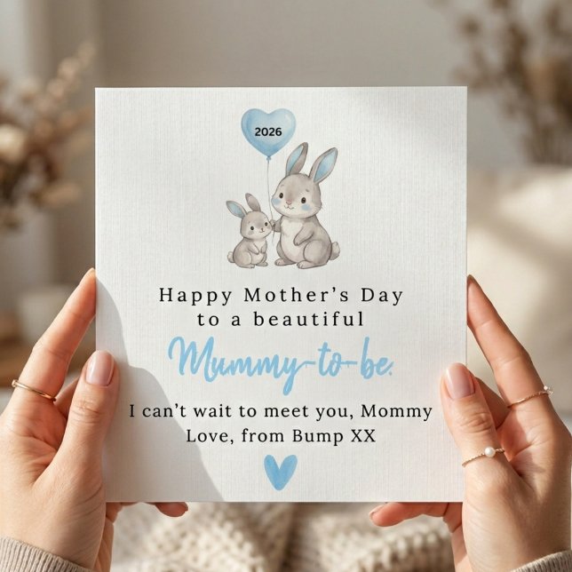 Tarjeta Cute Bunny Mother’s Day Card for Mummy To Be (Subido por el creador)