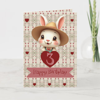 Tarjeta Cute Bunny Paper Birday Card