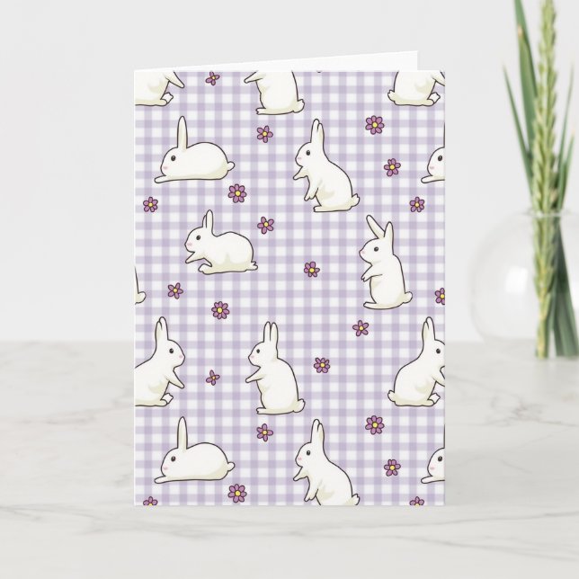 Tarjeta Cute Bunny Pattern Greeting Card (Anverso)