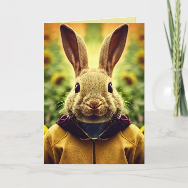 TARJETA CUTE BUNNY RABBIT DE CUMPLEAÑOS (Anverso)