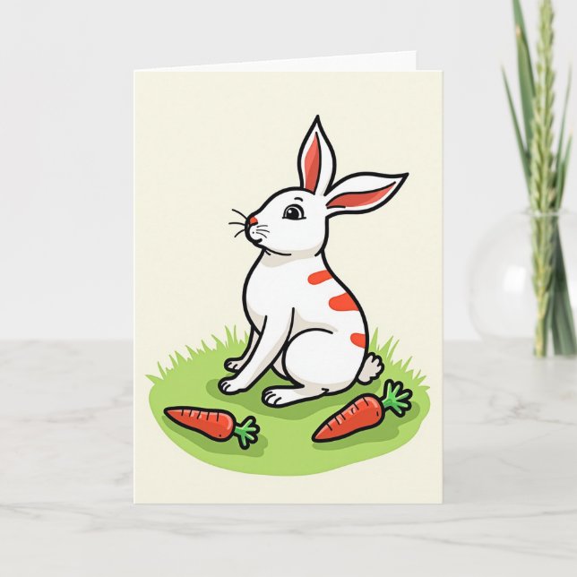 Tarjeta Cute Bunny Rabbit Scene Card (Anverso)