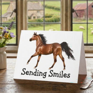 Tarjeta Cute Caballo Ecuestre Occidental Te Extraño Hola