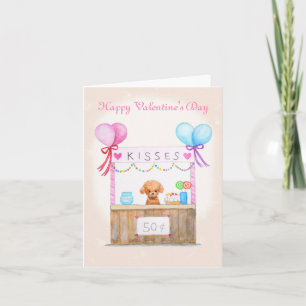 Tarjeta Cute cachorro besa a ambos Personalizados Textos V