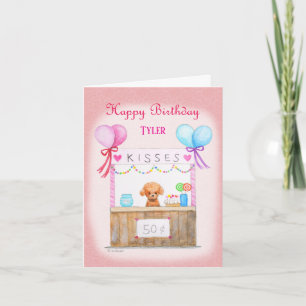 Tarjeta Cute cachorro besos Stall Dog Lover Personalizado 
