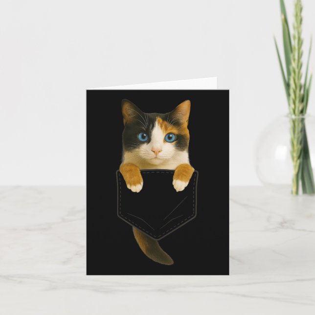 Tarjeta Cute Calico Cat Cket Funny Cat Mom Cat Dad Cat Lov (Anverso)