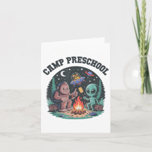 Tarjeta Cute Camp Out Preescolar Tiny Bigfoot Campsite Ali