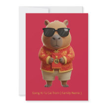 Cute Capybara Año Nuevo Chino Rojo Dorado Personal