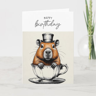 Tarjeta Cute Capybara Funny Birday Card