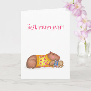 Tarjeta Cute capybara 'la mejor mamá de la historia' tarje