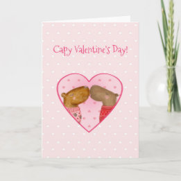 Tarjeta Cute capybara Valentine's Day card