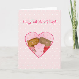 Tarjeta Cute capybara Valentine's Day card