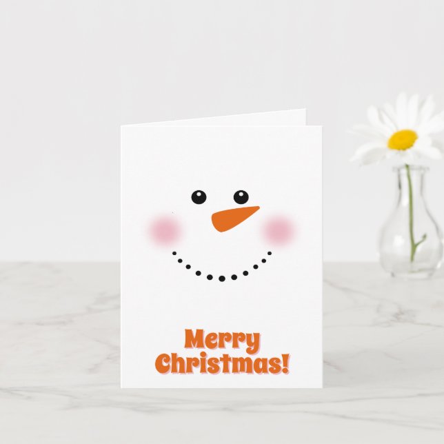 Tarjeta Cute Carrot Nose Snowman (Planta pequeña)