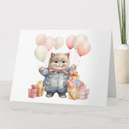 Tarjeta Cute Cat Birday Card