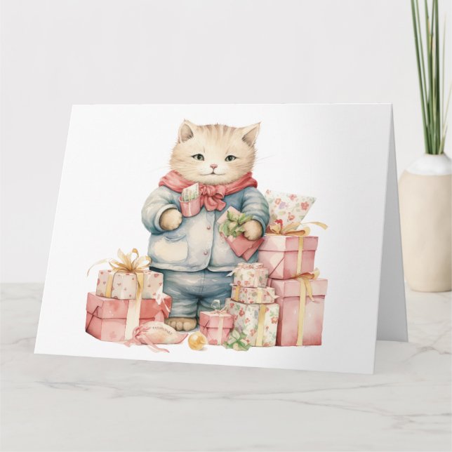 Tarjeta Cute Cat Birday Card (Anverso)
