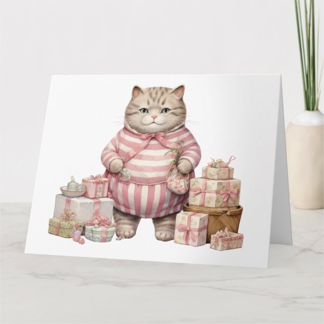 Tarjeta Cute Cat Birday Card (Anverso)
