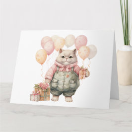 Tarjeta Cute Cat Birday Card