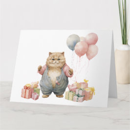 Tarjeta Cute Cat Birday Card