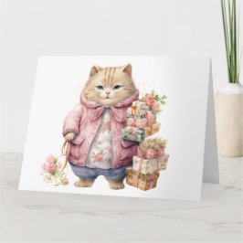 Tarjeta Cute Cat Birday Card