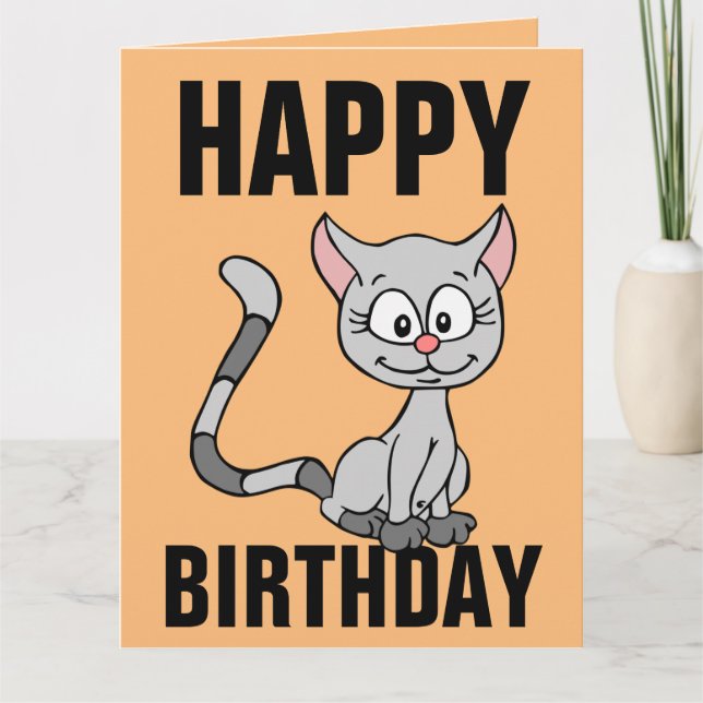 TARJETA CUTE CAT DE CUMPLEAÑOS (Anverso)