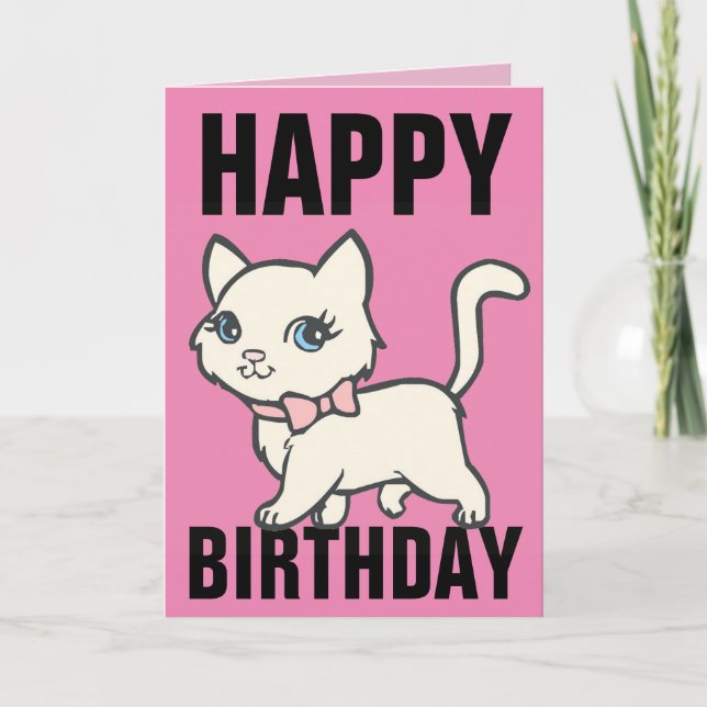 TARJETA CUTE CAT DE CUMPLEAÑOS (Anverso)