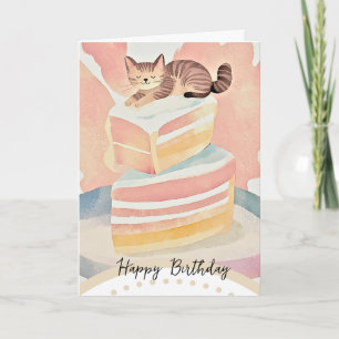 Tarjeta cute cat happy birthday