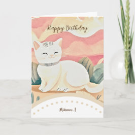 Tarjeta cute cat happy birthday