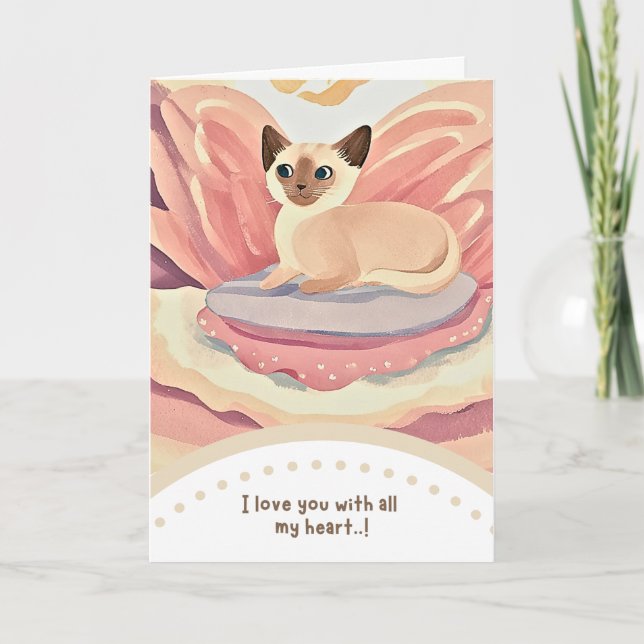 Tarjeta cute cat happy birthday (Anverso)