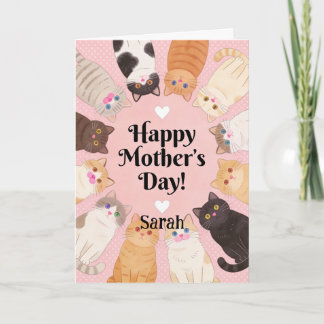 Tarjeta Cute Cat Lover Happy Mothers Day