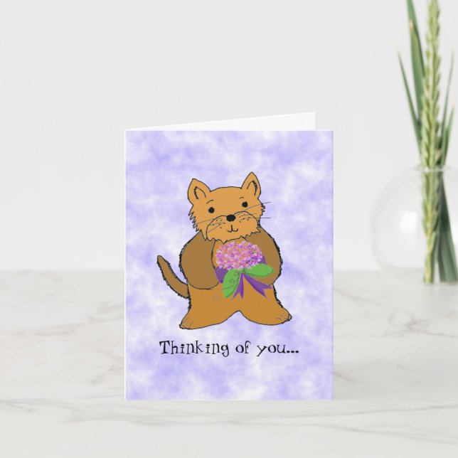 Tarjeta Cute Cat Ponte Bien Pronto (Anverso)