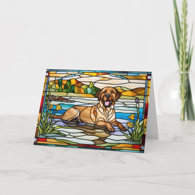 Tarjeta Cute Chesapeake Bay Retriever de Vidrio Emplomado (Anverso)