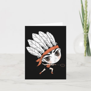 Tarjeta Cute Chibi Badminton Birdie Manga Personalizado