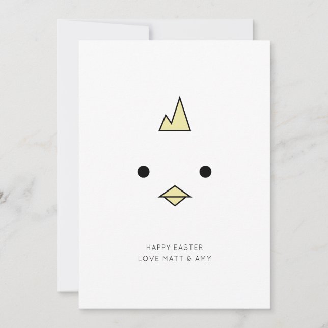 Tarjeta Cute Chick Face Easter (Anverso)
