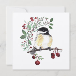 Tarjeta Cute Chickadee Painting