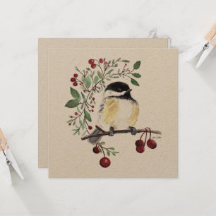 Tarjeta Cute Chickadee Painting