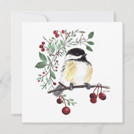 Tarjeta Cute Chickadee Painting
