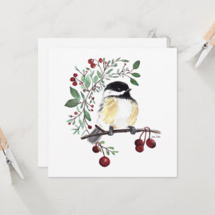 Tarjeta Cute Chickadee Painting