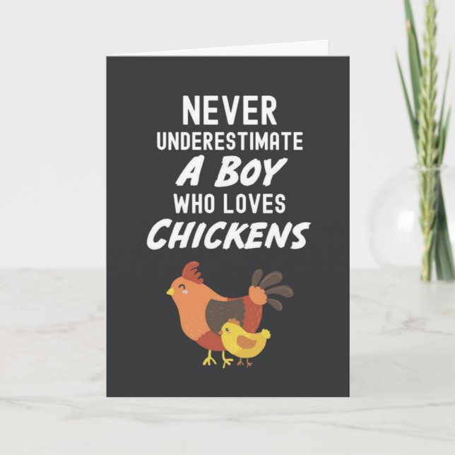 Tarjeta Cute Chicken Cards For Baby Boys Kids Animal Lover (Anverso)