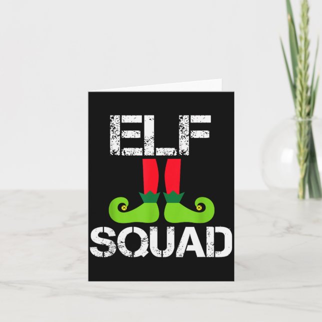 Tarjeta Cute Christmas Cheer Elf Squad Santa's Helper  (Anverso)