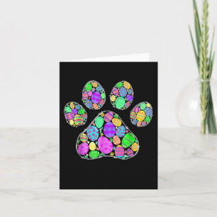 Tarjeta Cute colorido Huevos de Pascua Perro Gato Paw Love