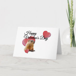 Tarjeta Cute conejillo de indias marrón Feliz Día de San V