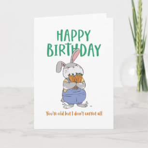 Tarjeta Cute conejo conejo conejo Pun eres un cumpleaños g